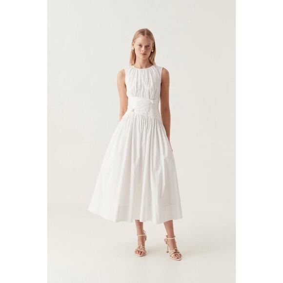 Aje Agatha Knot Waist Midi Dress